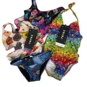Terez Size 2 Baby Girl Swimsuit 6 Piece Bundle  All NEW